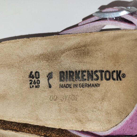 Birkenstock Yao Adjustable Slide Sandal Lavender Sparkle Size EU 40 Narrow - Picture 10 of 10